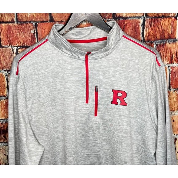 Rutgers University Scarlet Knights Long Sleeve 1/4 Zip Pullover Shirt Men’s XL - Picture 1 of 4